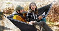 Portable outdoor camping hammock, suitable for backpacking, beach, backyard, garden, hiking, all seasons.