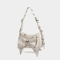 Spice Girl Rivet Bolsos Mujer Motorcycle Bow Bag Underarm Shoulder Bags American Style Sac Femme New Adjustable Strap Bolso