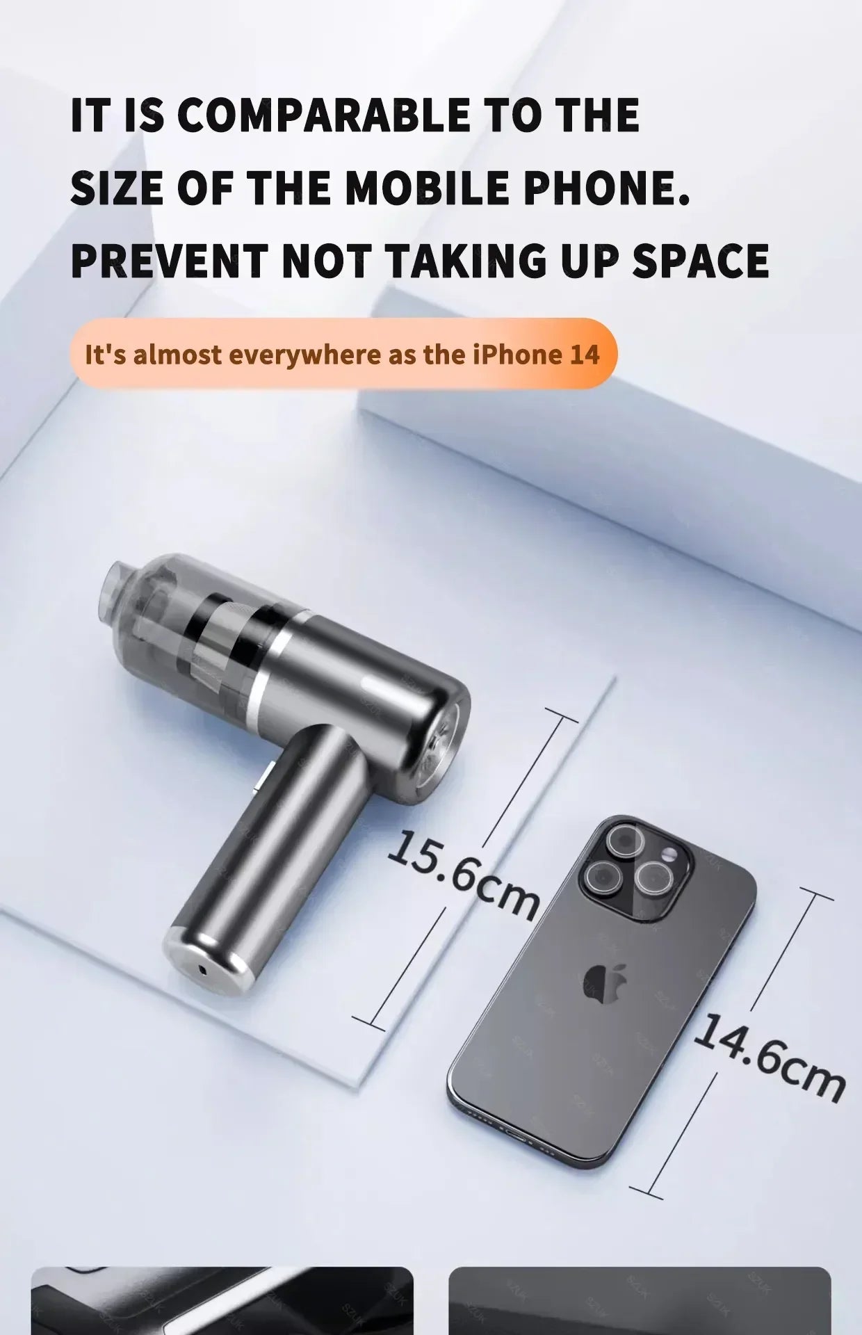 SZUK 148000Pa Car Vacuum CIeaner Powerful Wireless Handheld Cleaning Machine Mini Blower Portable Vacuum Cleaner for Car Home