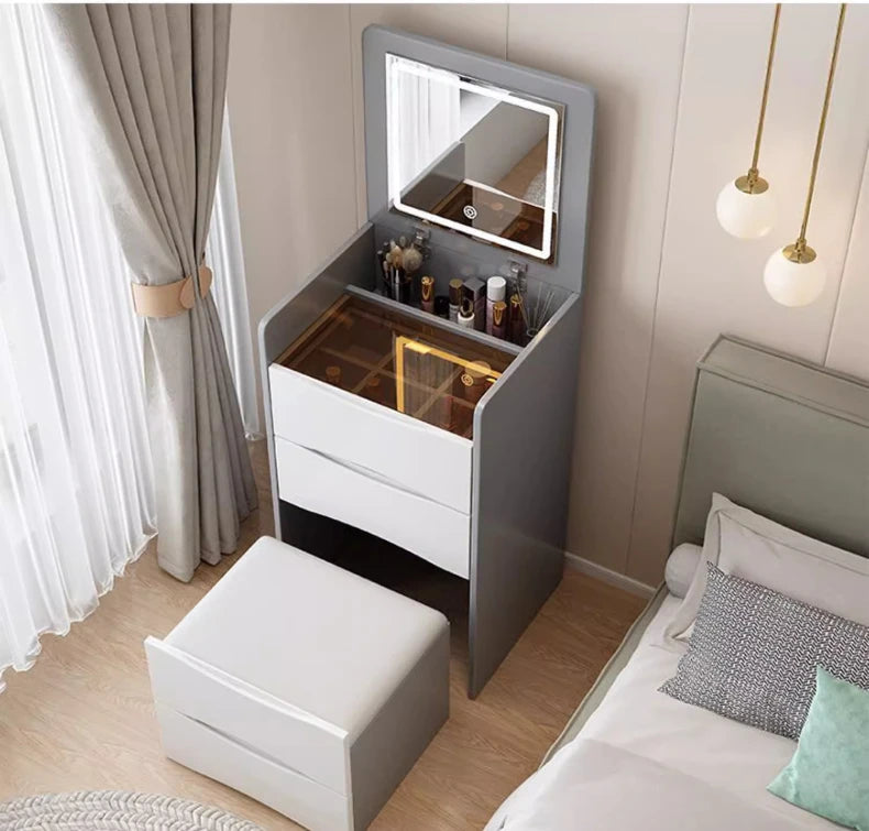 Modern Multi-Functional Dressing Table with Stool