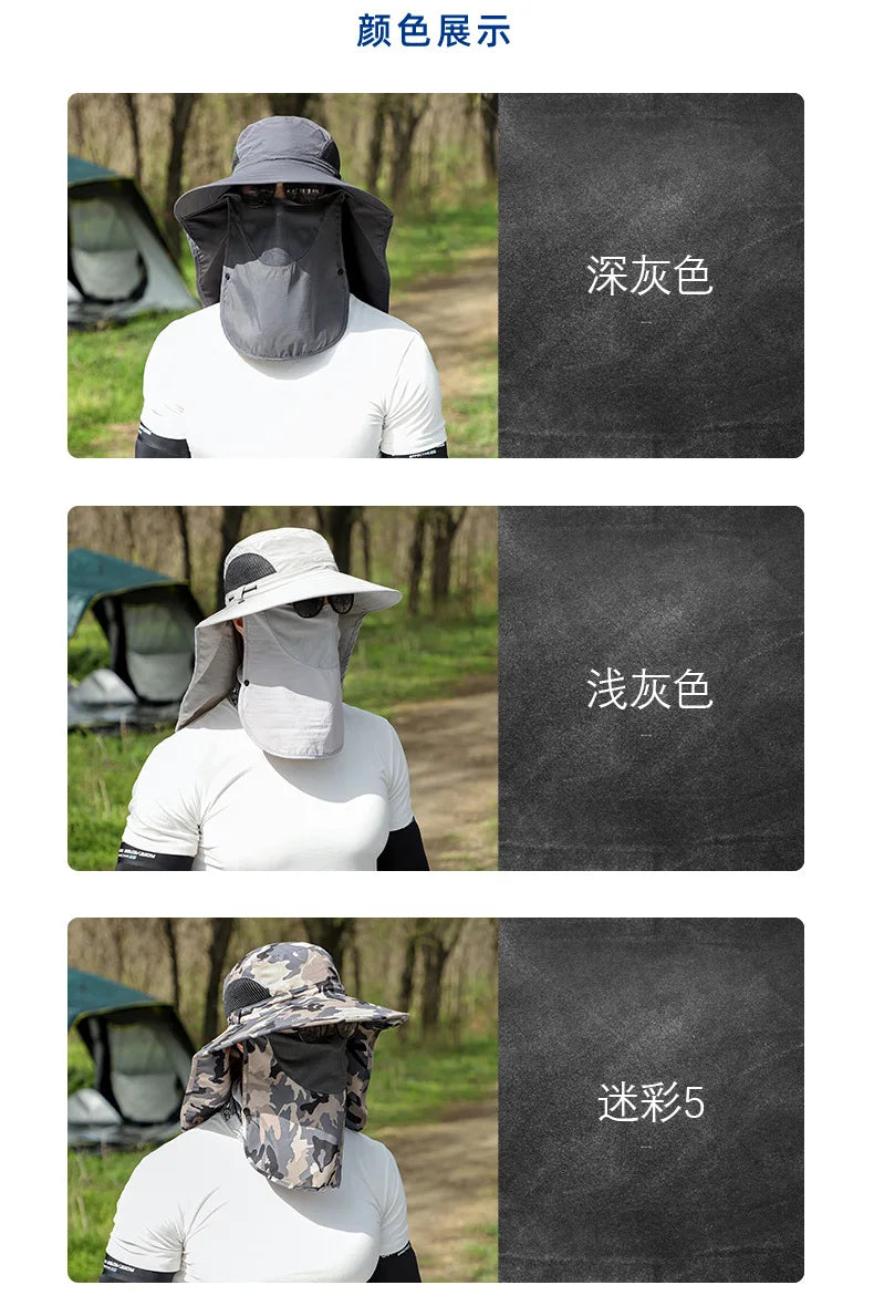 Men’s Panama Sun Hat with Neck & Face Cover