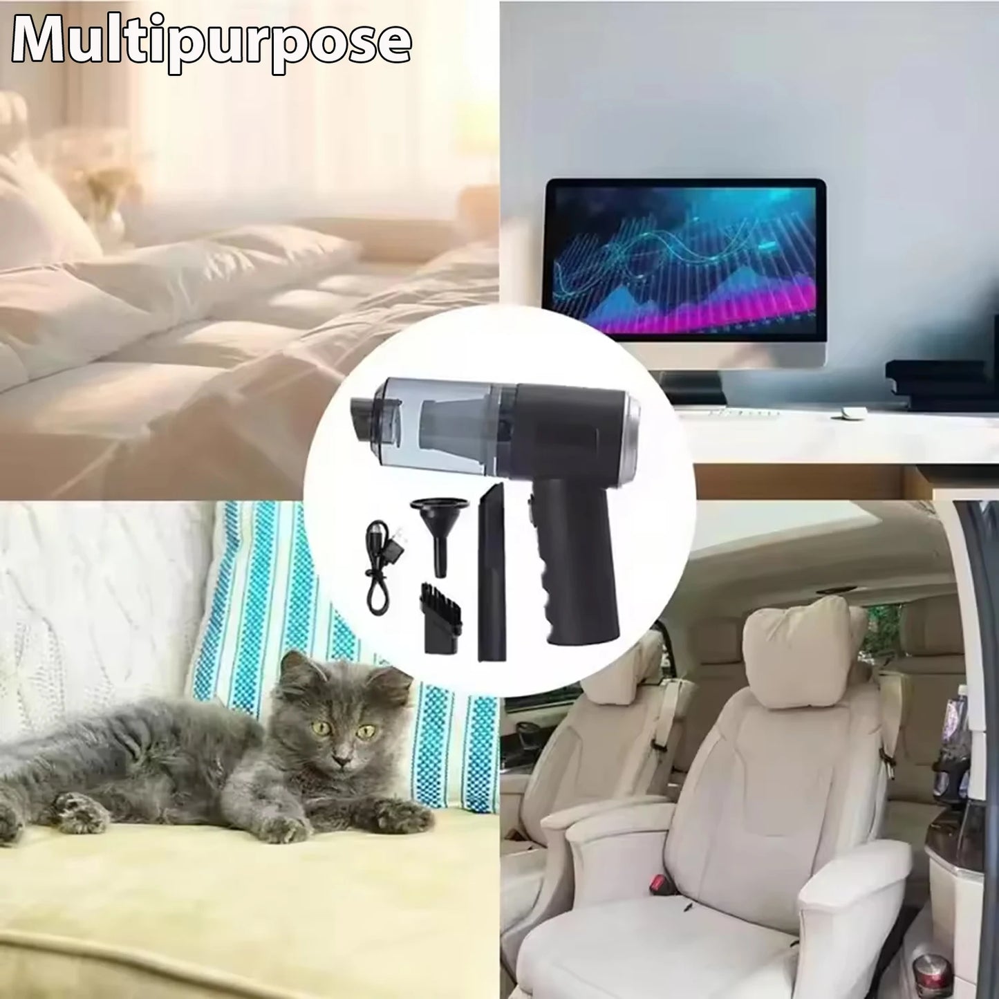 Portable Handheld Car Vacuum Cleaner – Multi-Purpose Use