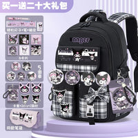 Sanrio Kuromi Schoolbag Girls' new 2024 high-volume spine-protecting light school backpack for grades 3-9