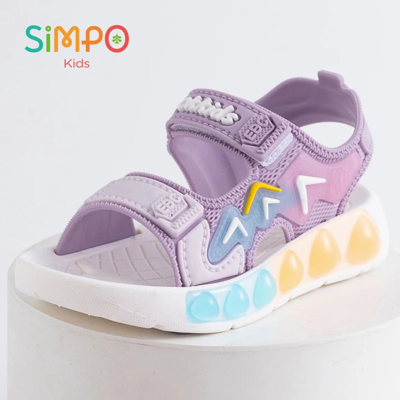 Sport Sandals For Children Breathable Wear-resistant Soft Shoes With Adjustable Velcro Boys & Girls Outdoor Footwear Summer