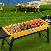 Foldable Camping BBQ Grill with Side Table