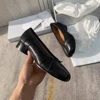 Women’s Split Toe Leather Pumps – Square Toe Heels