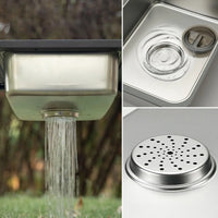 Stainless Steel Camping Sink Camping Table Sink Basin for Picnic Camping RV