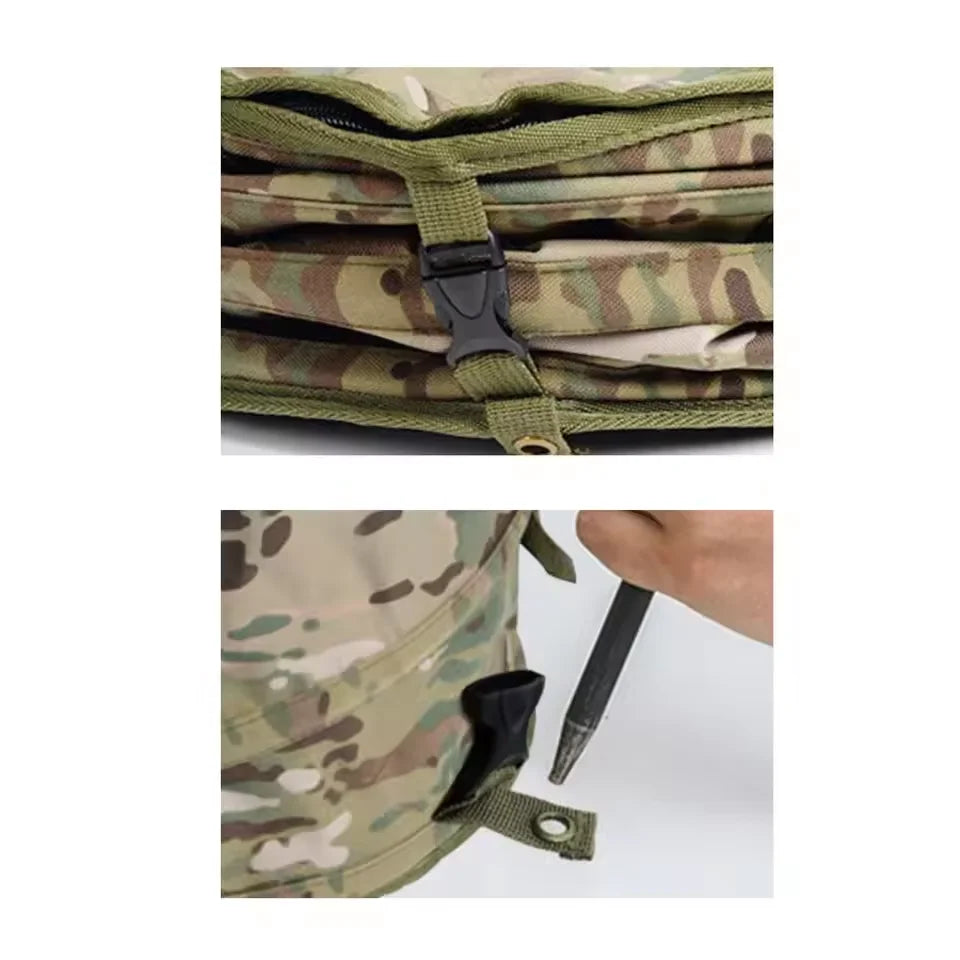 Camping Trash Can Folding Portable Bin with Zipper Lid