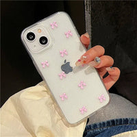 Cute Pink Bowknot iPhone Case – Clear Shockproof Cover