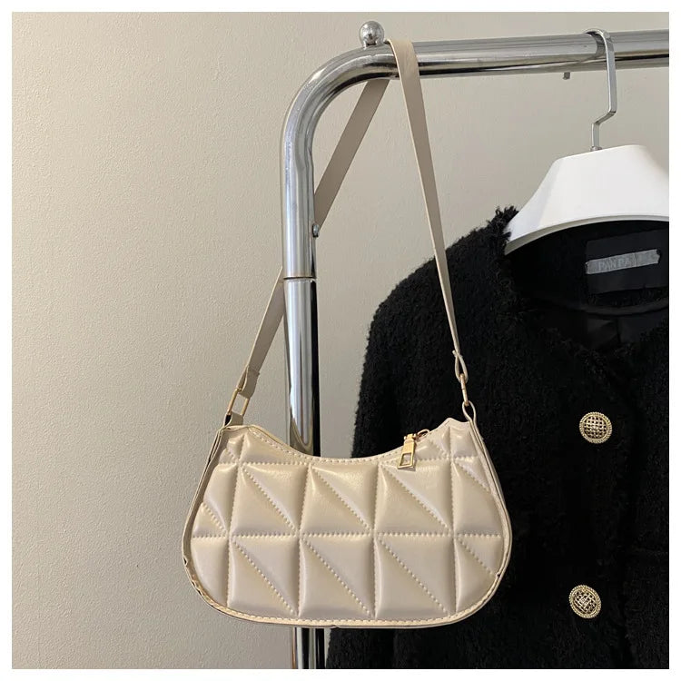 Vintage Fashion Versatile New Women's Bags Solid Rhombic High-End Texture Simple Generous Temperament Crossbody Shoulder