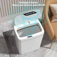 Smart Sensor Trash Bedroom Kitchen Touchless Rubbish Cans Waterproof Moisture Resistant Closed New Durable Sensor Garbage Bin