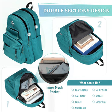 School Backpack,Two Compartments Daypack Bookbag Schoolbag for High School Teen Boy Girls/College/Work/Men Women