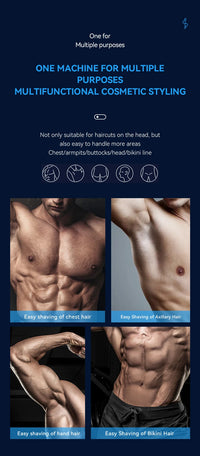 Waterproof Male Body Hair Trimmer with Ceramic Blade