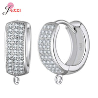 Trendy 925 Sterling Silver Earring Hooks For DIY Jewelry Makings Cubic Zirconia Earring Clasps Accessories