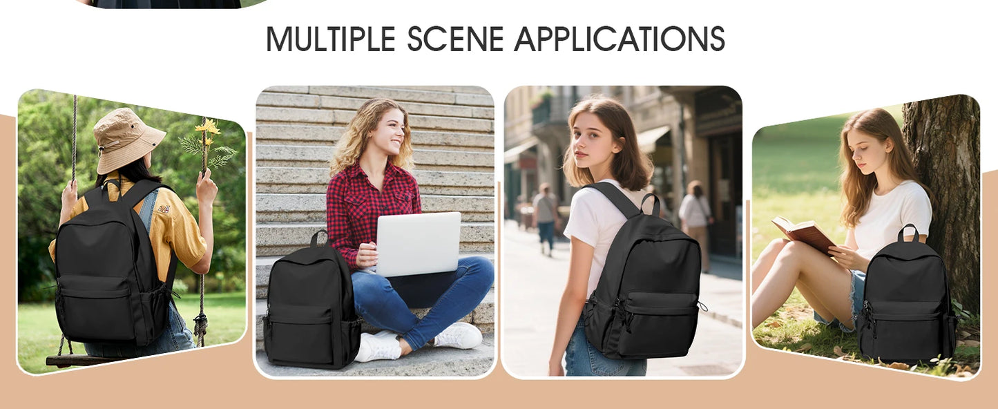 School backpack for Girl, Aesthetic Backpack for Women Cute Bookbag Preppy College Casual Lightweight Laptop Backpack Anti theft