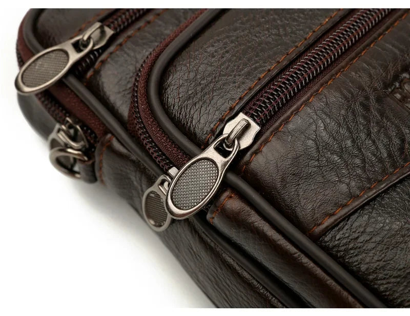 Retro Genuine Leather Men’s Crossbody Shoulder Belt Bag