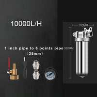 Pre-filter household well water whole house household water purifier 304 stainless steel high flow backwashing water filter