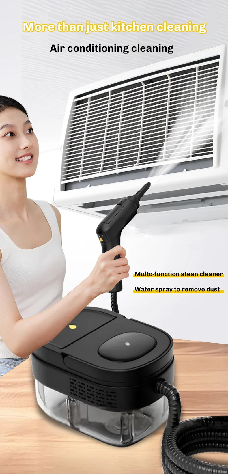 2500W Handheld Steam Cleaner – 1600ML High-Capacity Machine
