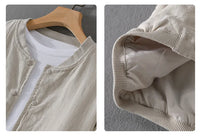 Men’s Cotton Linen Jacket – Casual Travel Stand Collar