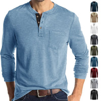 Men’s Casual Long Sleeve Elastic T-Shirt