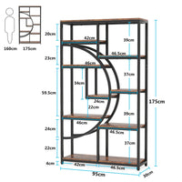 Tribesigns Bookshelf Industrial 5 Tier Etagere Bookcase, Freestanding Tall Bookshelves Display Shelf Storage Organizer