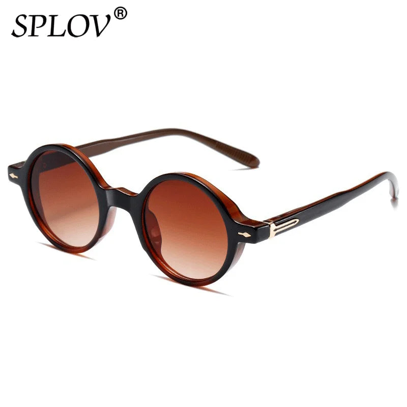 Vintage Small Round Sunglasses with Rivets UV400