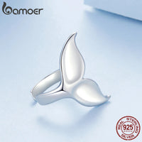 Bamoer 925 Silver Mermaid & Starfish Ocean Hoop Earrings