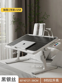 Modern Wooden Office Desk with Keyboard Shelf & Wheels