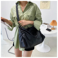 Big Black Shoulder Bag for Women Soft Leather Travel Tote