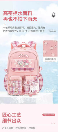Sanrio Kuromi Schoolbag Girls' new 2024 high-volume spine-protecting light school backpack for grades 3-9