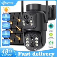 4K 8MP Solar Security Camera – Dual Lens WiFi PIR IP Camera