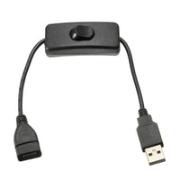 STONEGO USB Switch Extension Cable Support Data Transmit and Power Supply with On/Off Power Switch for LED Strips, USB Devices