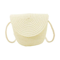 Girls’ Woven Straw Crossbody Shoulder Messenger Bag