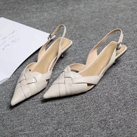 Weave Women Heeled Sandals Pointed Toe Elegant Shoes Woman Trend New Slippers Fashion Heels Women Zapatos Mujer