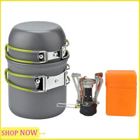 Sale Camping Pots Cookware Set Portable Outdoor Cooking Tableware Forhiking Trekking Picnic Fishing Mountaineering