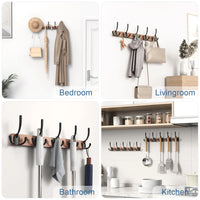 Wooden Coat Rack Wall Mount with 5 Hooks Home Decor Entryway Wall Hooks Coat Hanger for Hanging Towel Clothes Hat Key Holder