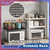 2-Tier Kitchen Microwave Storage Rack Condiment Organizer