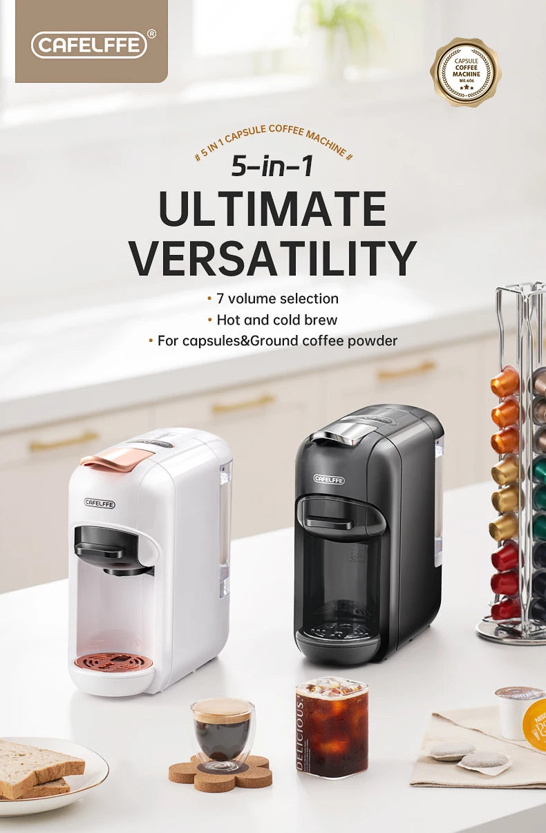 Cafelffe 5-in-1 Capsule Coffee Machine 19Bar