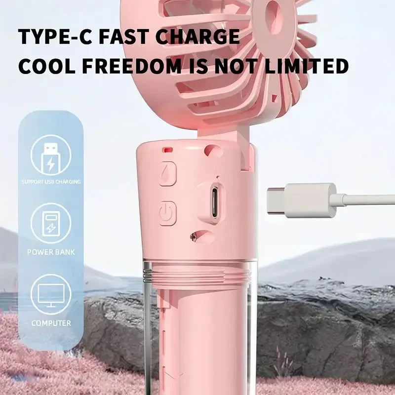 Summer Spray Mist Fan Mini Water Fan F2 Portable Handheld Rechargeable Outdoor Small Fan for Student Dormitory Cooling Tools