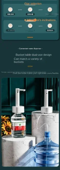 Smart Automatic Water Dispenser 3-gear USB Electric Water Pump With Stand Smart Water Bottle Pump Dispenser For Home Kitchen