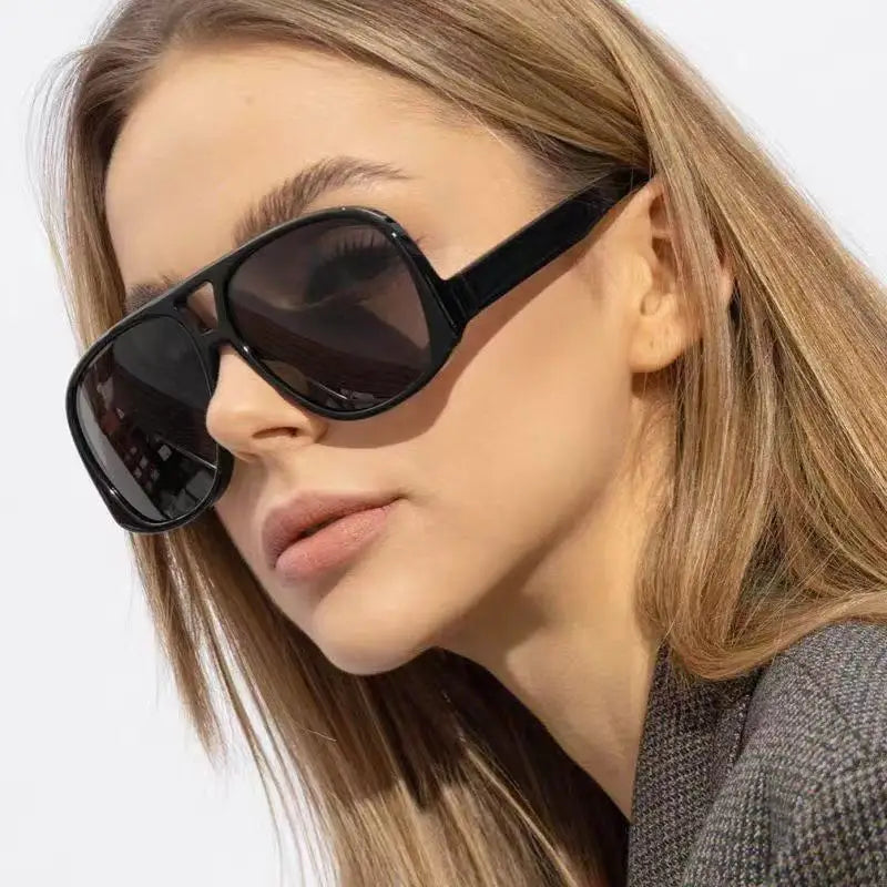 SO&EI Retro Double Bridges Pilot Women Sunglasses Fashion Candy Color Shades UV400 Trending Men Leopard Sun Glasses