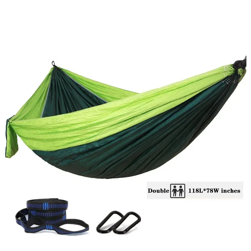Oversized Double Camping Hammock,Portable Tree Straps Hammock ,210T Nylon Travel Hammock, Lightweight Parachute Hammocks