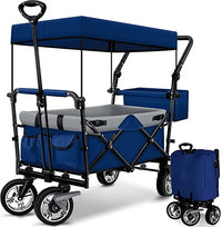 Outdoor Camping Vehicle with Shed, Multifunctional, Installation Free, Foldable Pole Camping Vehicle, Portable Shopping Cart