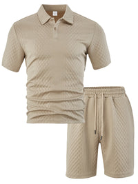 Men’s Summer Jacquard Polo Shirt – Casual Short Sleeve