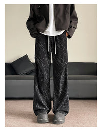 Men’s Corduroy Tie-Dye Cargo Pants Loose Autumn Trousers