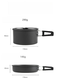 Outdoor Camping Cookware Set – Stainless Steel Pot & Kettle
