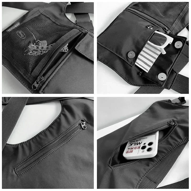 Unisex Hip-Hop Chest Rig Bag – Tactical Streetwear Vest