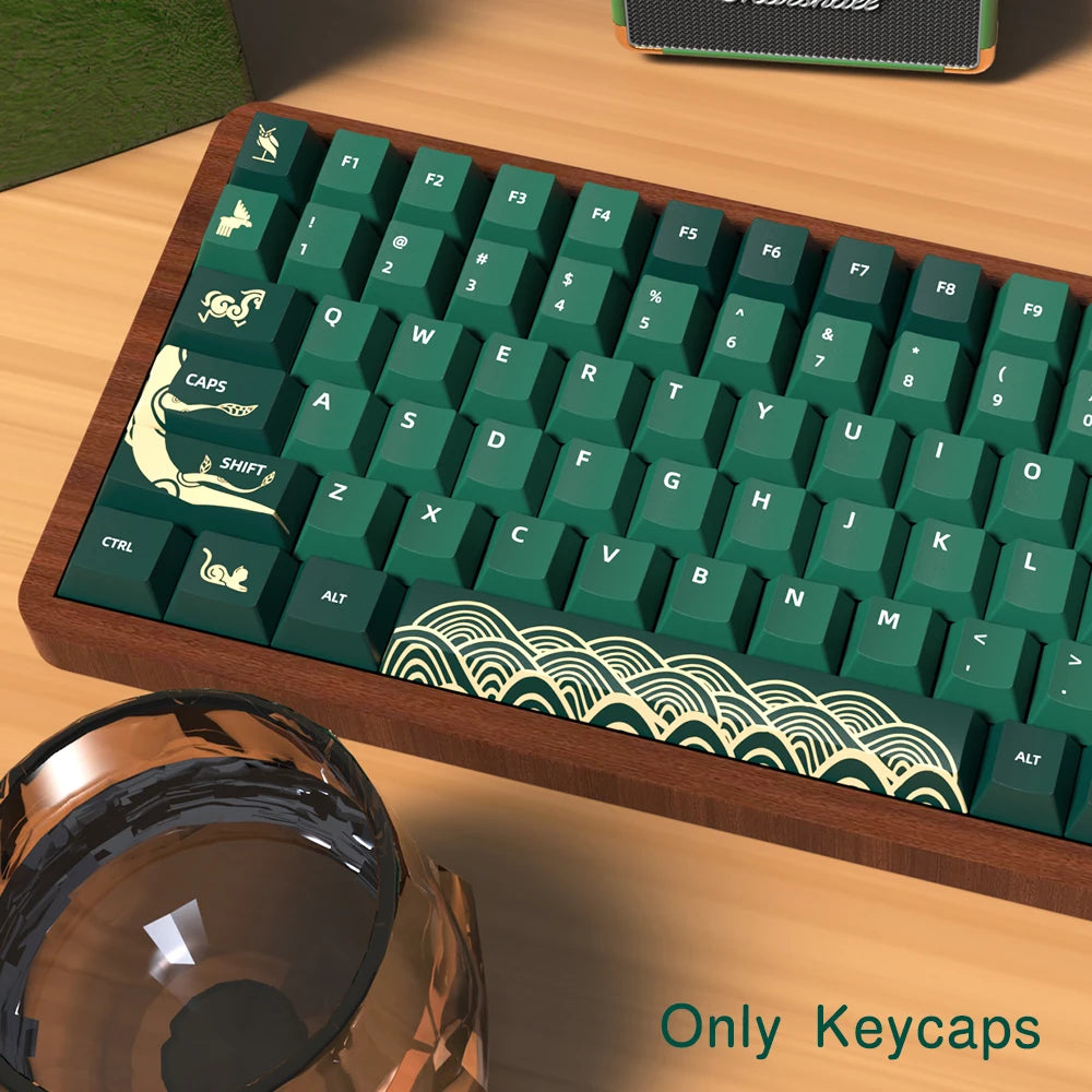 Animal Forest Green Cherry Profile Keycap Set ISO Layout