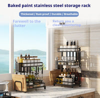 2-Layer Stainless Steel Kitchen Storage & Dish Rack