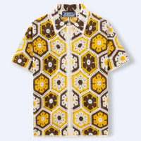 Men’s Ethnic Style Hand-Crocheted Polo Shirt